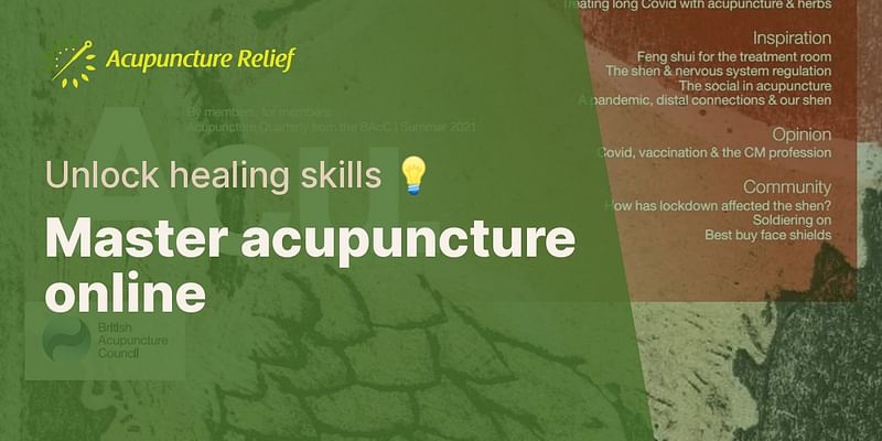 Master acupuncture online - Unlock healing skills 💡
