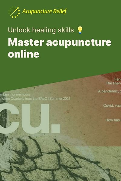 Master acupuncture online - Unlock healing skills 💡