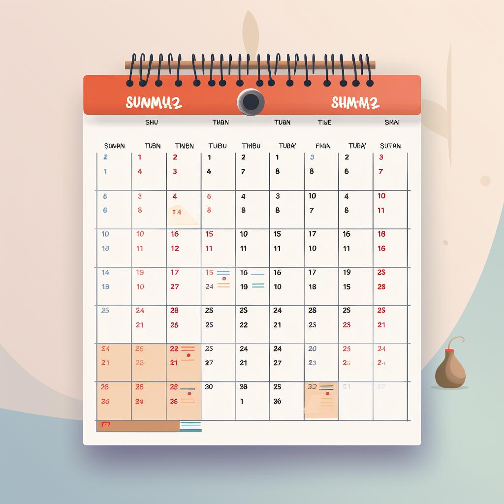 A calendar marked with daily reminders for acupressure sessions